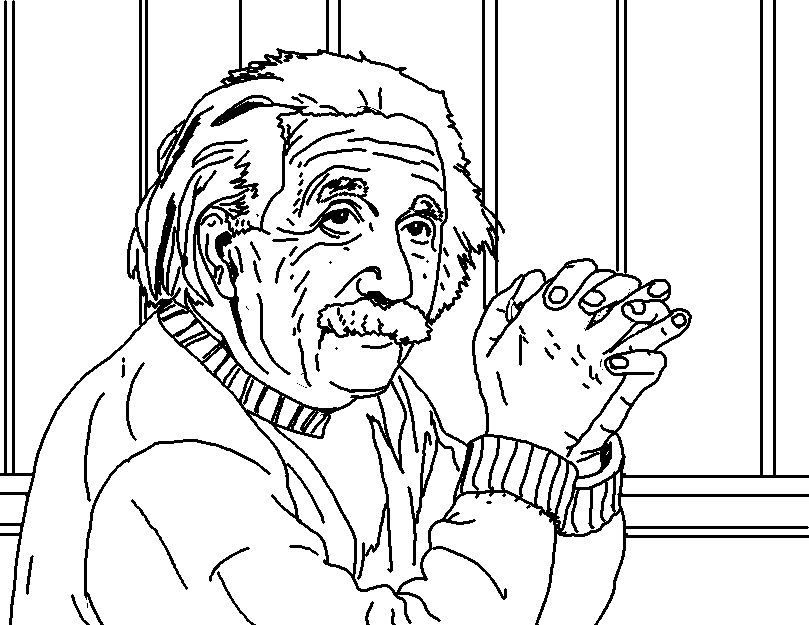 809x625 Coloring Page World Albert Einstein (Landscape) Free Coloring