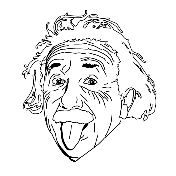 563x564 Einstein Line Drawing