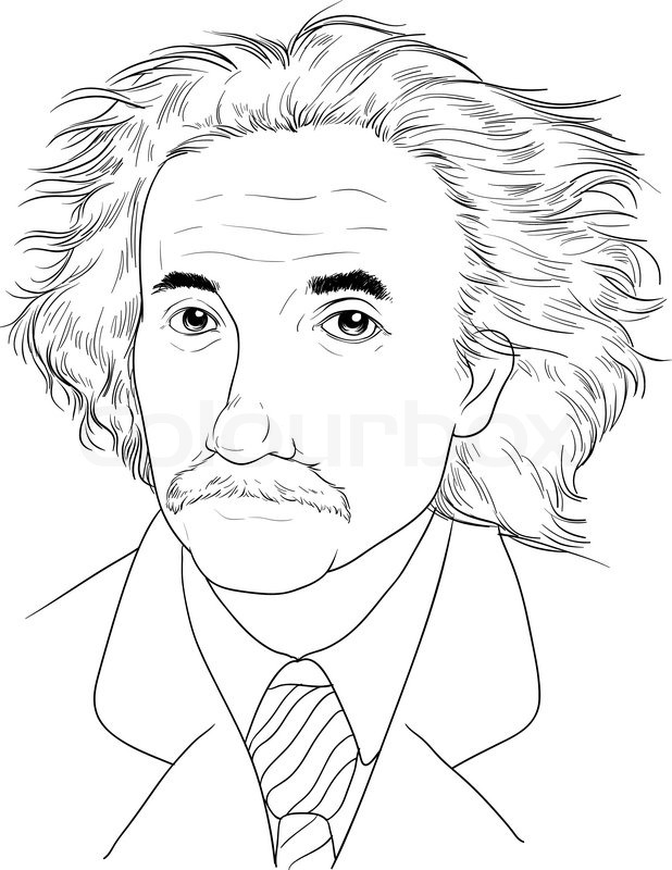 618x800 Sketch Of Albert Einstein Stock Vector Colourbox