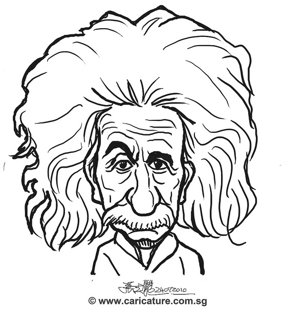 559x640 Digital Caricature Sketch Of Albert Einstein