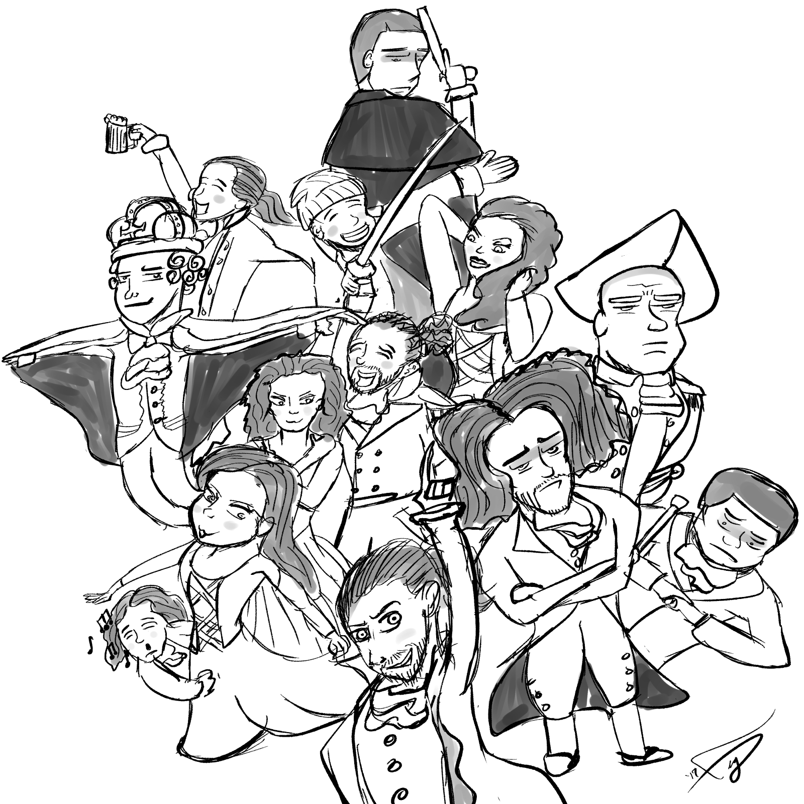 1600x1600 The Cast Of Hamilton Banana Scoop