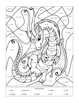 270x350 Pre Algebra Adding And Subtracting Integers Color By Number