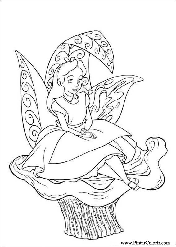 567x794 Drawings To Paint Amp Colour Alice In Wonderland