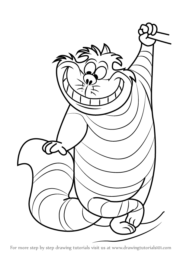 596x843 Learn How To Draw Cheshire Cat From Alice Wonderland (Alice