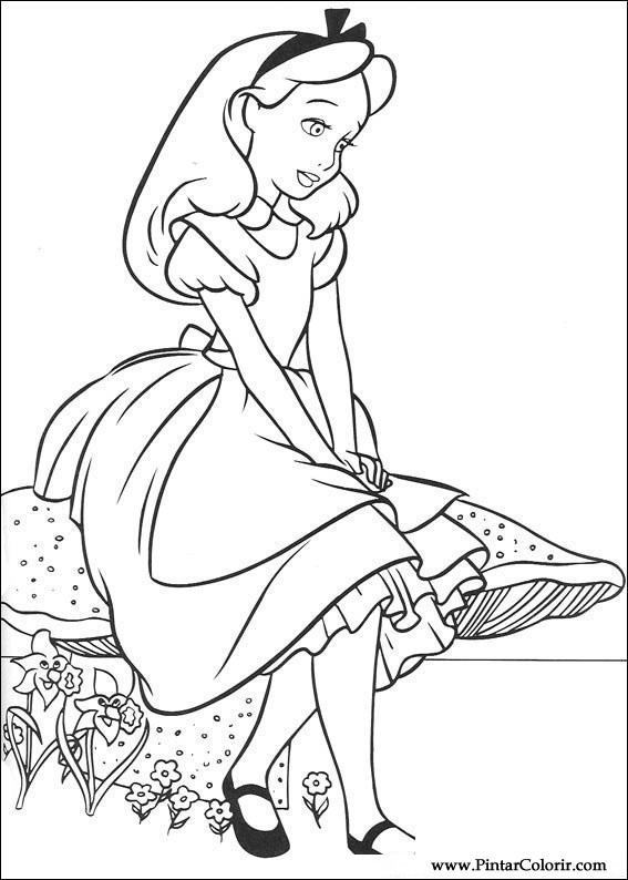 567x794 Drawings To Paint Amp Colour Alice In Wonderland