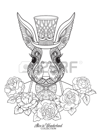 341x450 655 Alice In Wonderland Rabbit Stock Vector Illustration