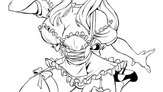 570x320 Alice In Wonderland Outline Drawing Finished Art Freak Art