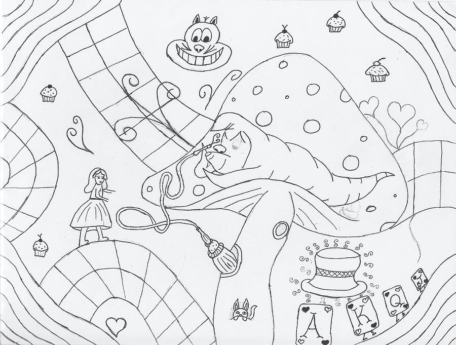 900x681 Alice Wonderland Drawings Simple Alice In Wonderland Drawings