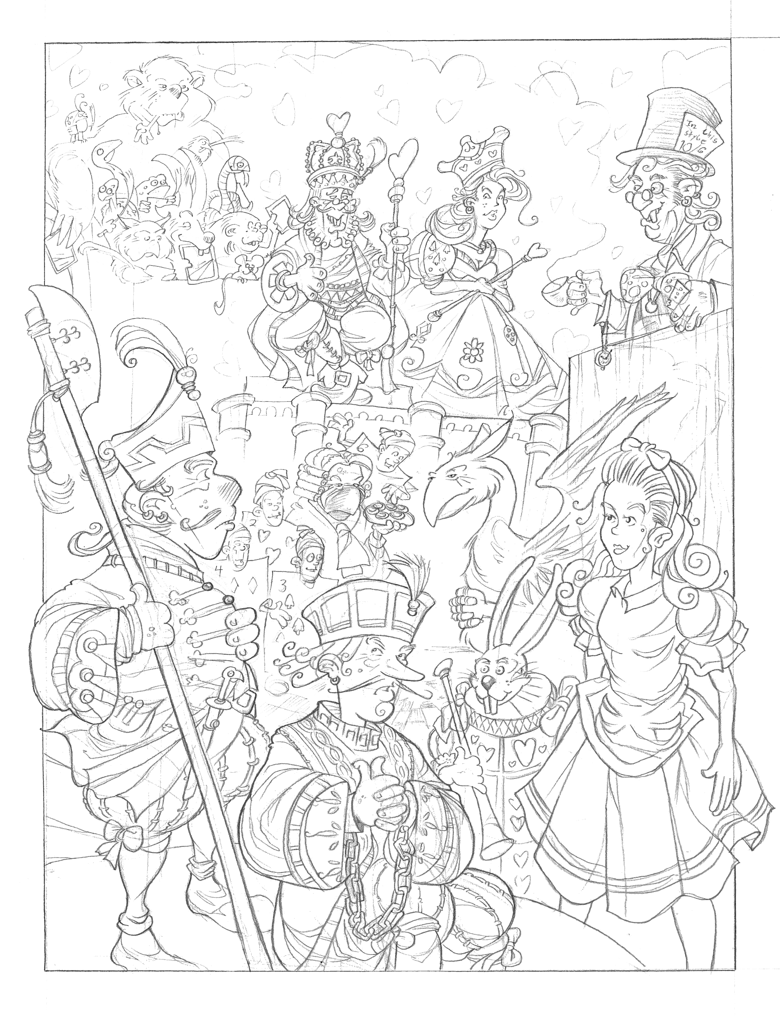 2479x3229 Drawn Alice In Wonderland Sketch