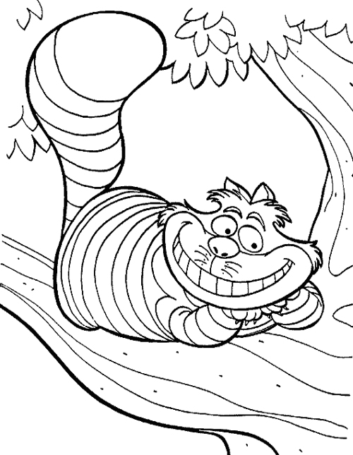 500x645 Alice In Wonderland Coloring Pages Cat Printable For Good Page