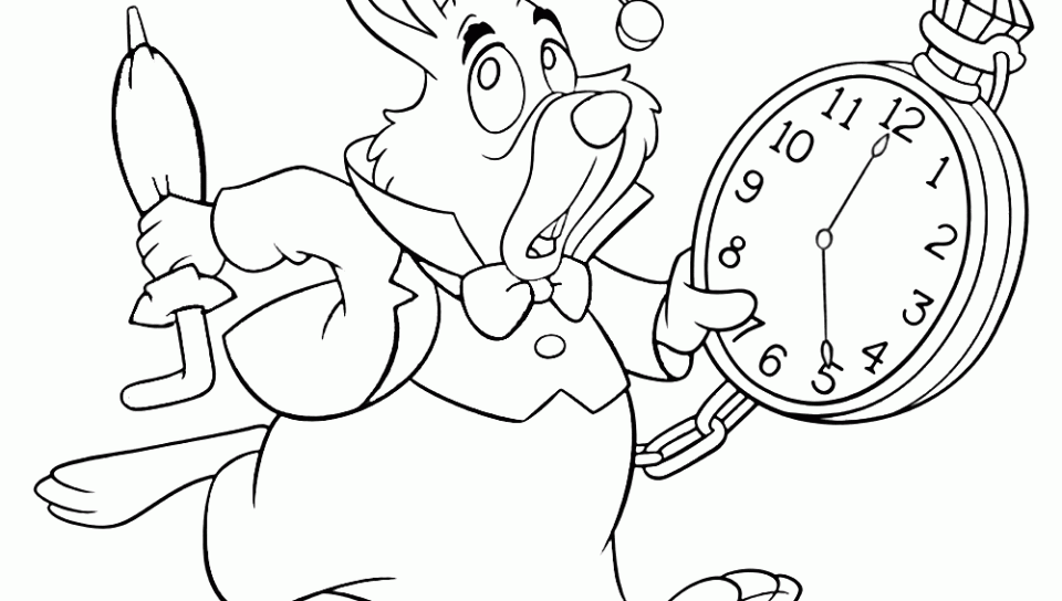 960x544 Alice In Wonderland Coloring Page To Print Cartoon Pages Animals