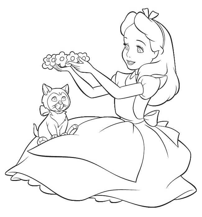 650x698 Alice In Wonderland Coloring Pages Coloring Pages