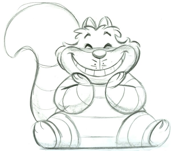 603x532 Alice In Wonderland Cheshire Cat Sketch By