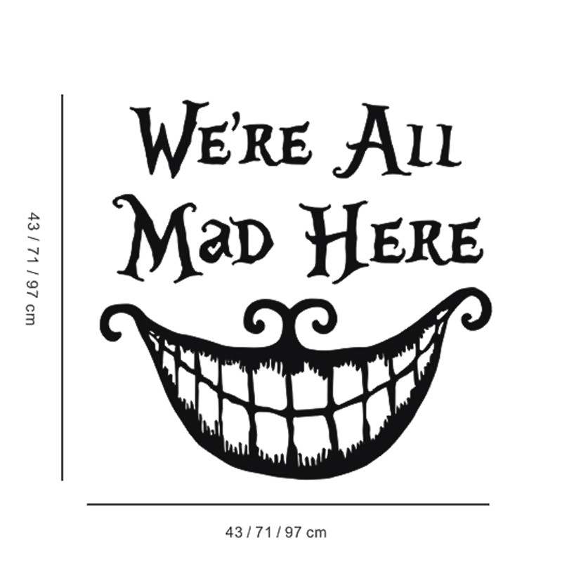 800x800 New Alice In Wonderland Wall Decal Quote Cheshire Cat Sayings We