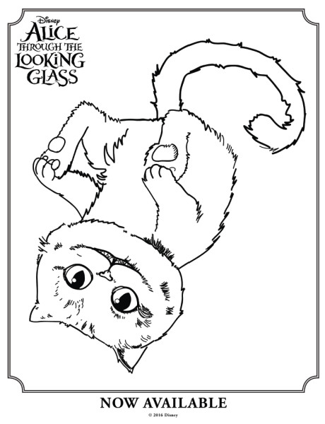 460x600 Alice Through The Looking Glass Cheshire Cat Colouring Page