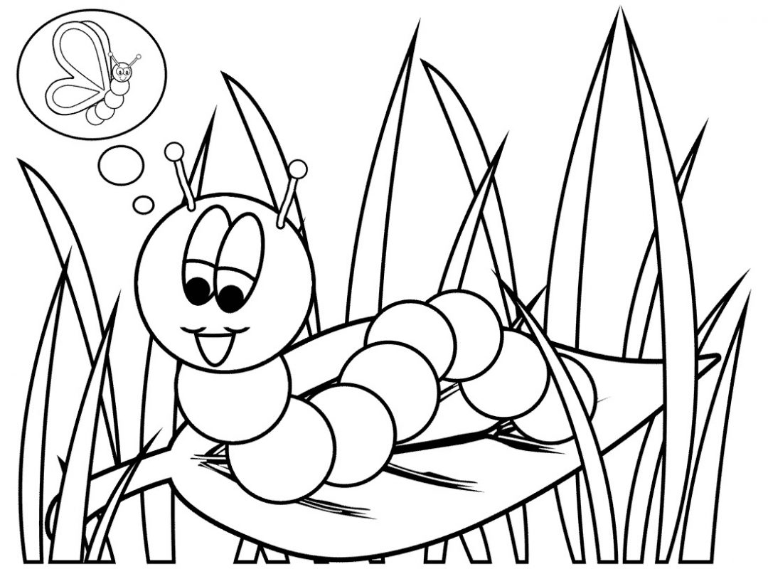 1080x800 Caterpillar Smiley Coloring Pages For Kids Free Printable Animals