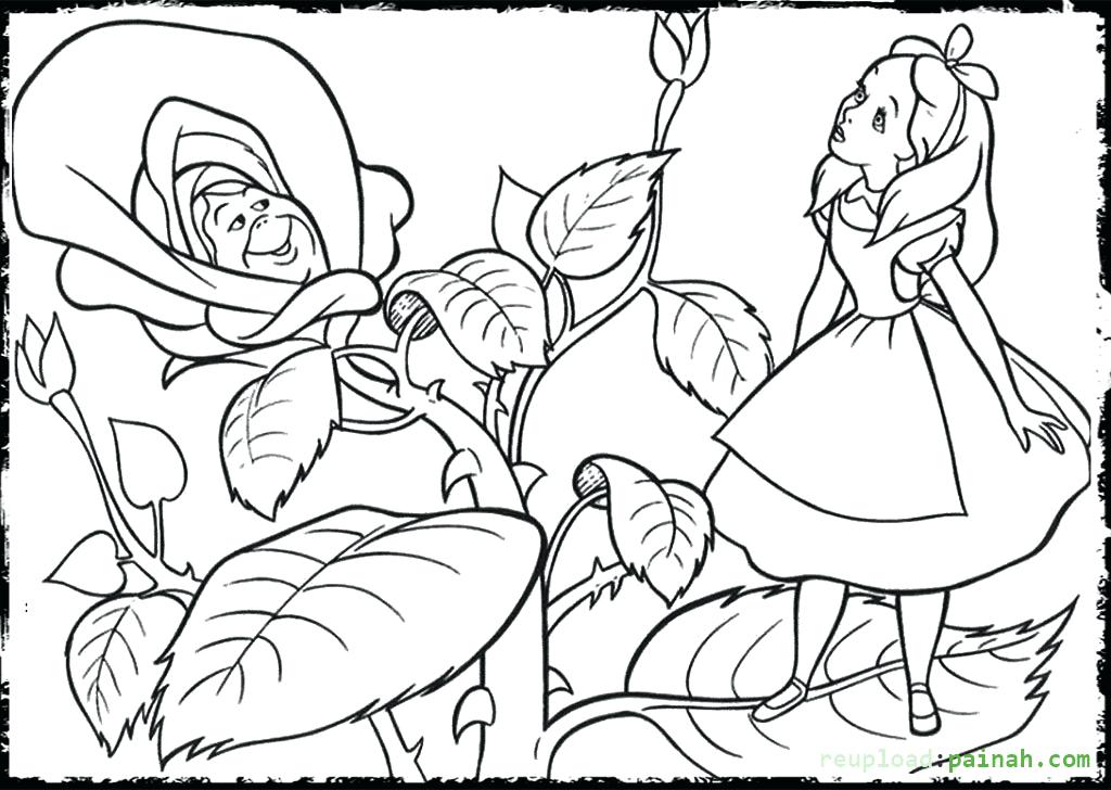 1024x728 Alice In Wonderland Coloring Page In Wonderland Coloring Pages