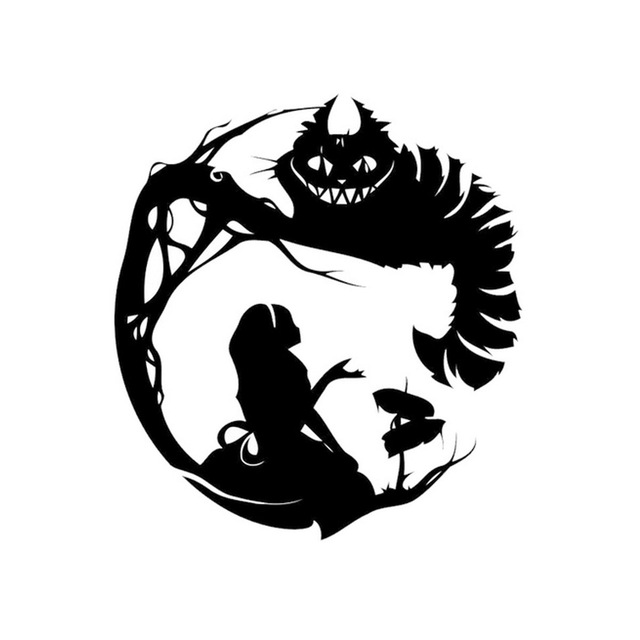 640x640 Alice In Wonderland Cheshire Cat Vinyl Car Sticker Funny Cartoon