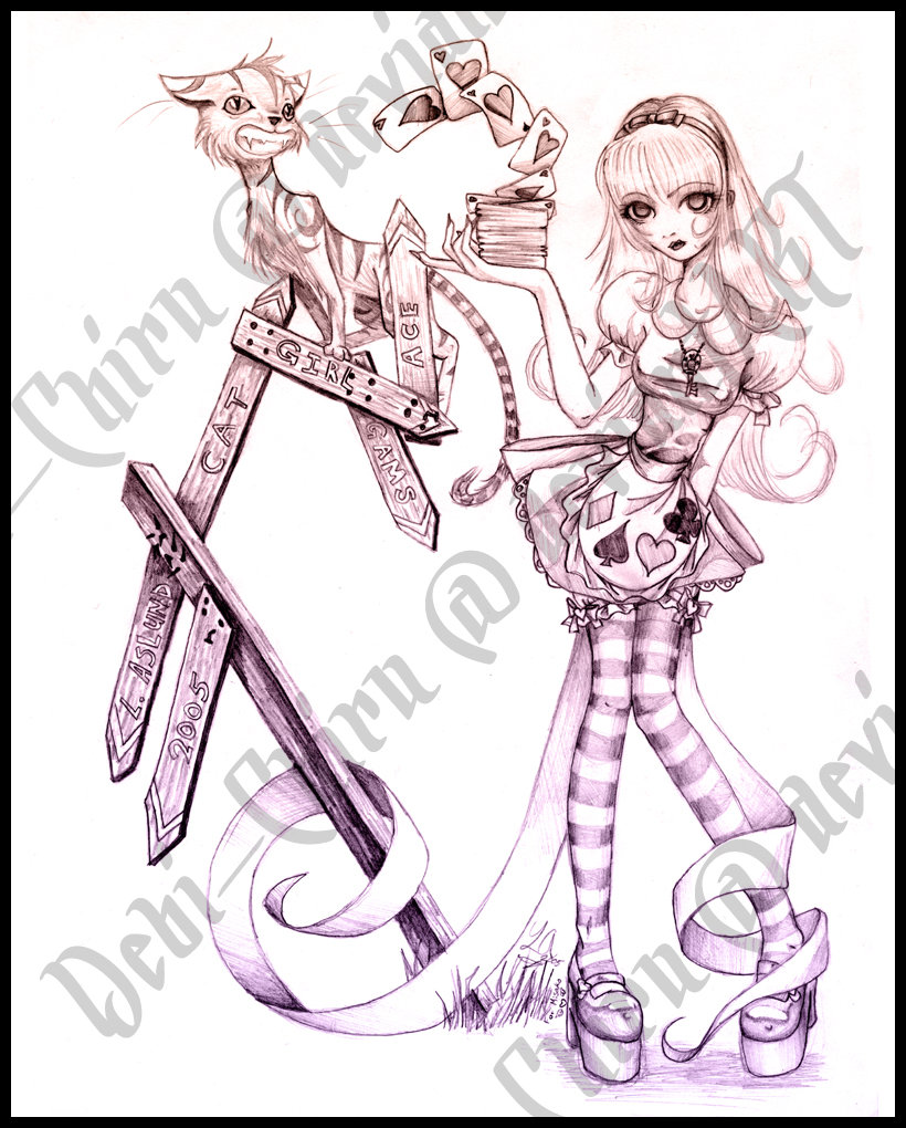 820x1020 Alice And The Cheshire Cat By Fylgjur