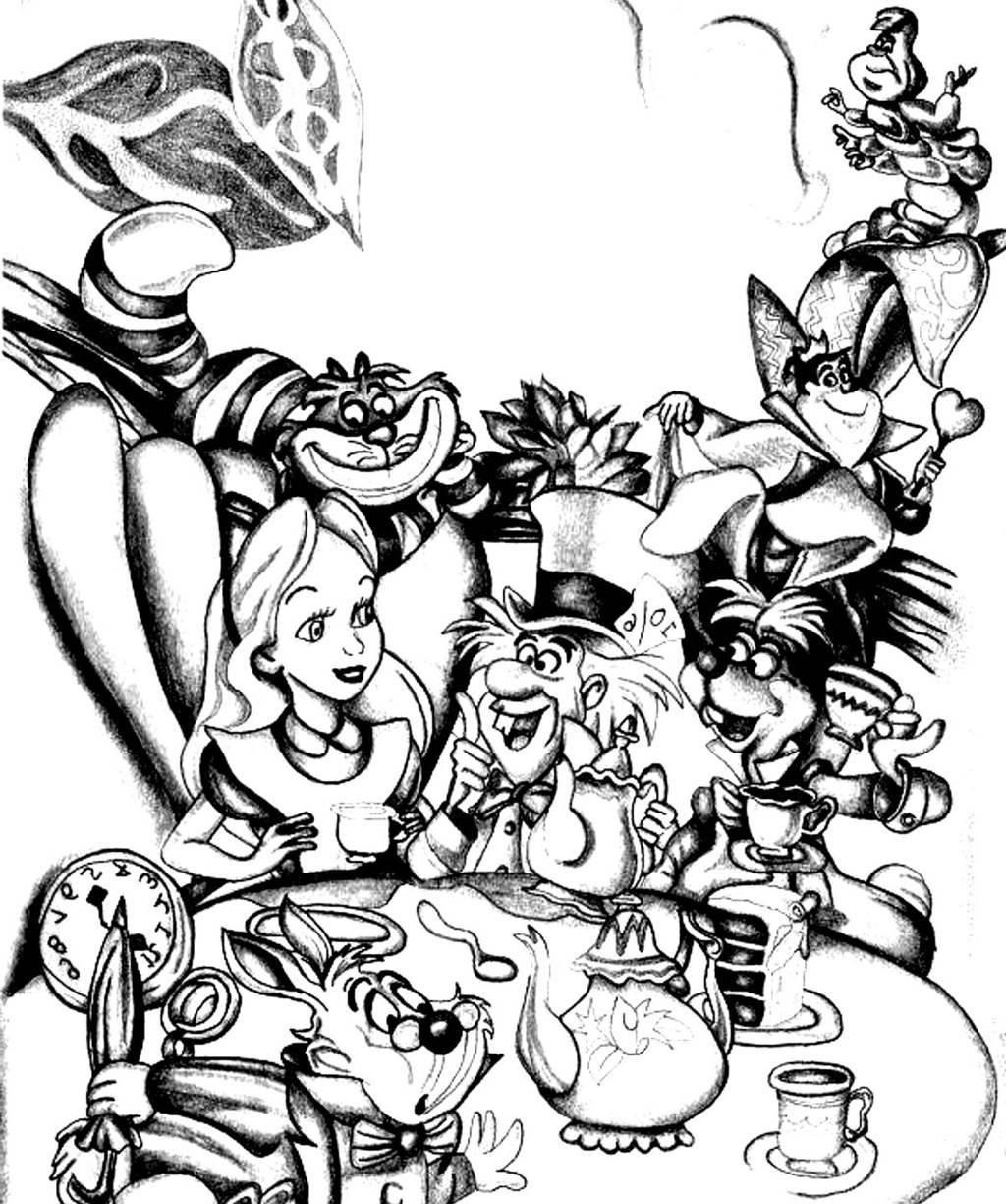 1024x1224 Best Of Alice In Wonderland Coloring Pages For Kids Womanmate