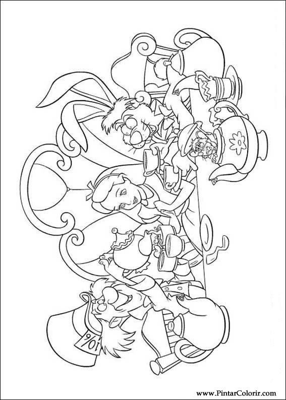 567x794 Drawings To Paint Amp Colour Alice In Wonderland