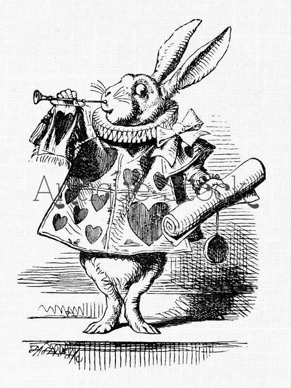 600x800 White Rabbit Vintage Image Clipart Alice In Wonderland Drawing