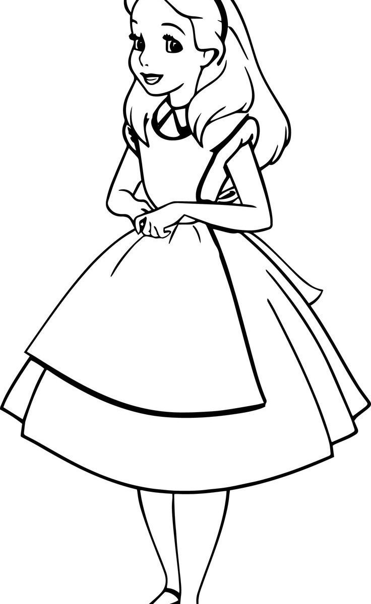 736x1200 Alice In Wonderland Coloring Sheets Color Cartoon Pages Animals