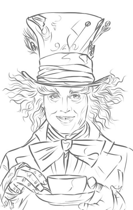 445x700 Mad Hatter Drawing Mad, Alice And Drawings