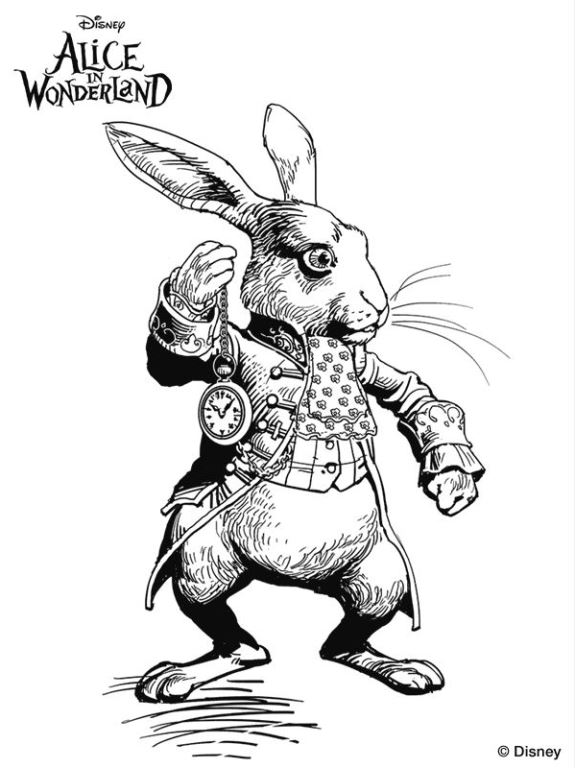 575x768 Kids N 11 Coloring Pages Of Alice In Wonderland (Tim Burton)