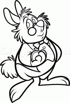 236x345 How To Draw Rabbit From Alice Wonderland Step 9 Alice