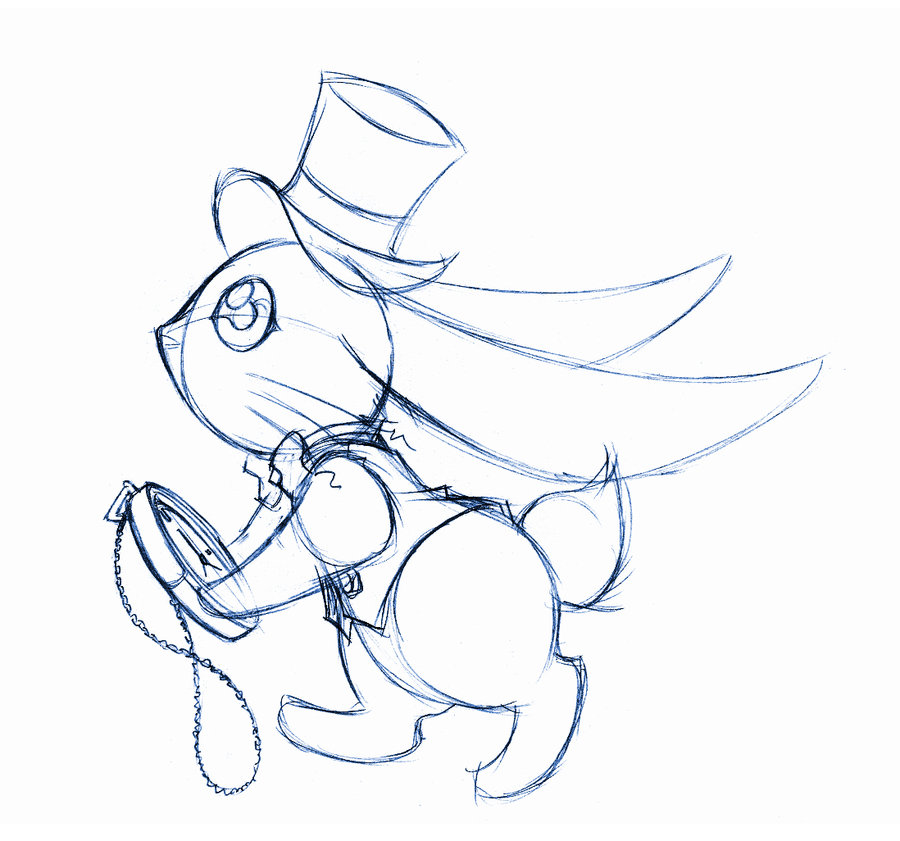 900x841 The White Rabbit Sketch By Sureya