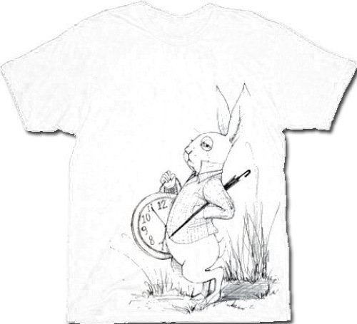 500x455 Alice In Wonderland White Rabbit Clock Men's T Shirt