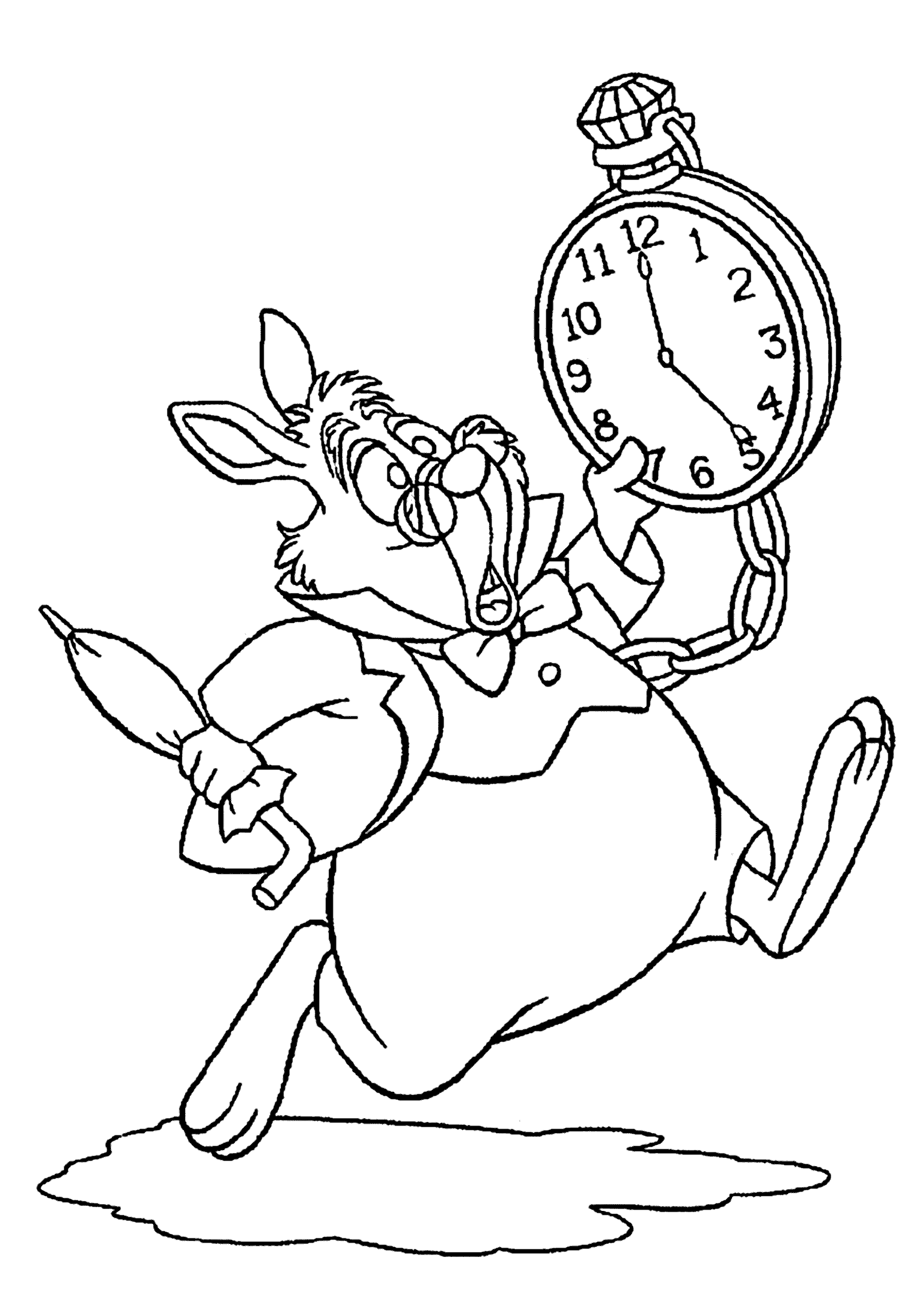 1483x2079 Alice In Wonderland Coloring Pages Rabbit For Kids, Printable Free