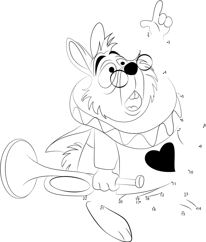 800x938 White Rabbit From Alice Dot To Dot Printable Worksheet