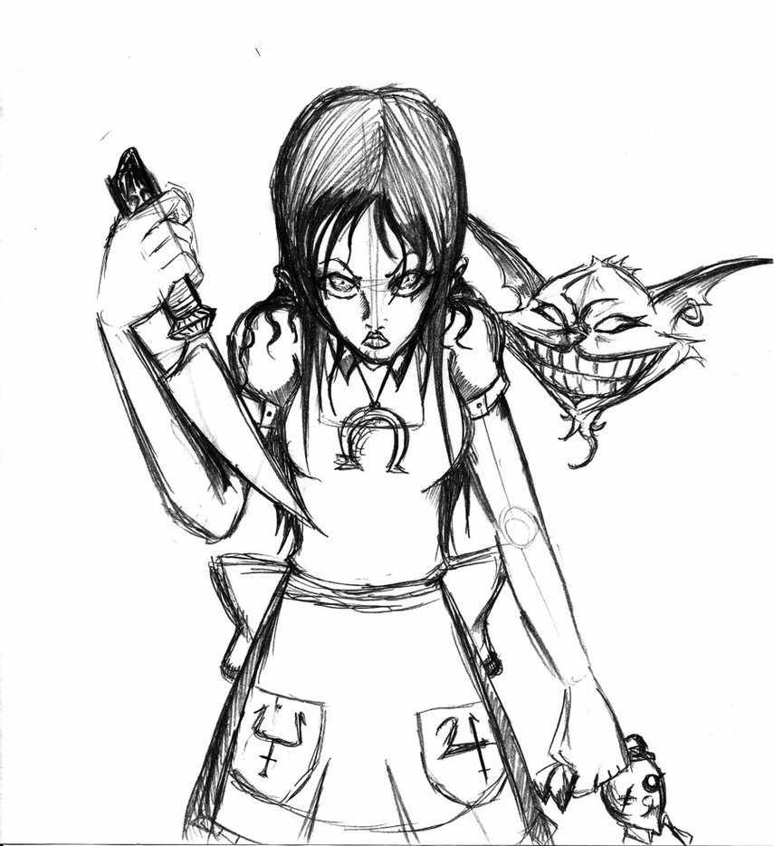 855x934 Alice Madness Returns Sketch By Tematu