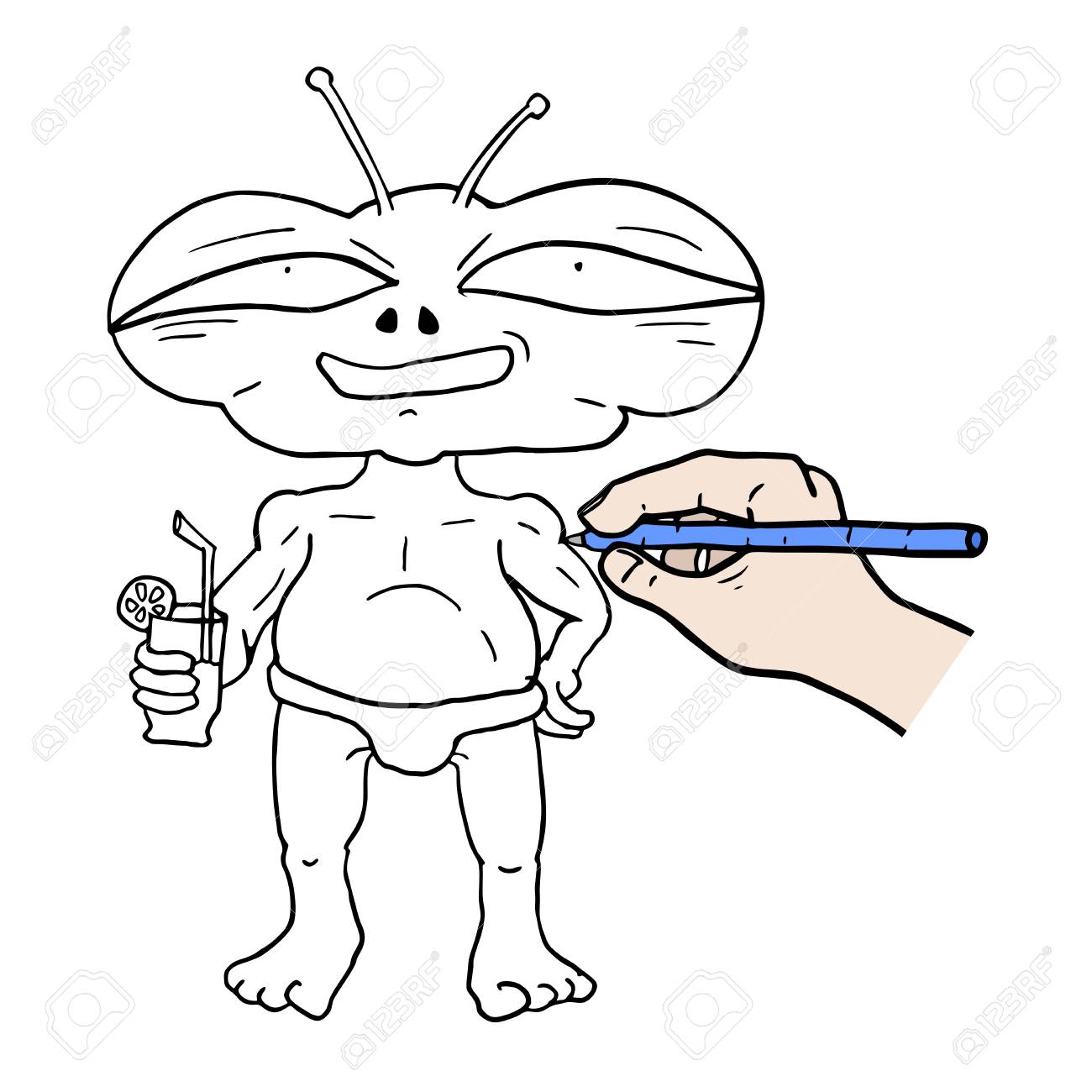 1300x1300 Funny Alien Draw Royalty Free Cliparts, Vectors, And Stock