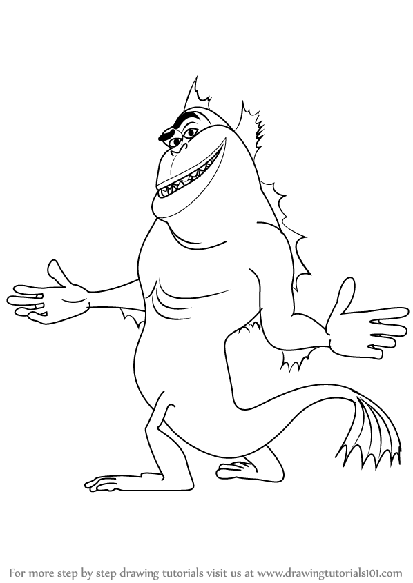 598x845 Learn How To Draw Missing Link From Monsters Vs. Aliens (Monsters