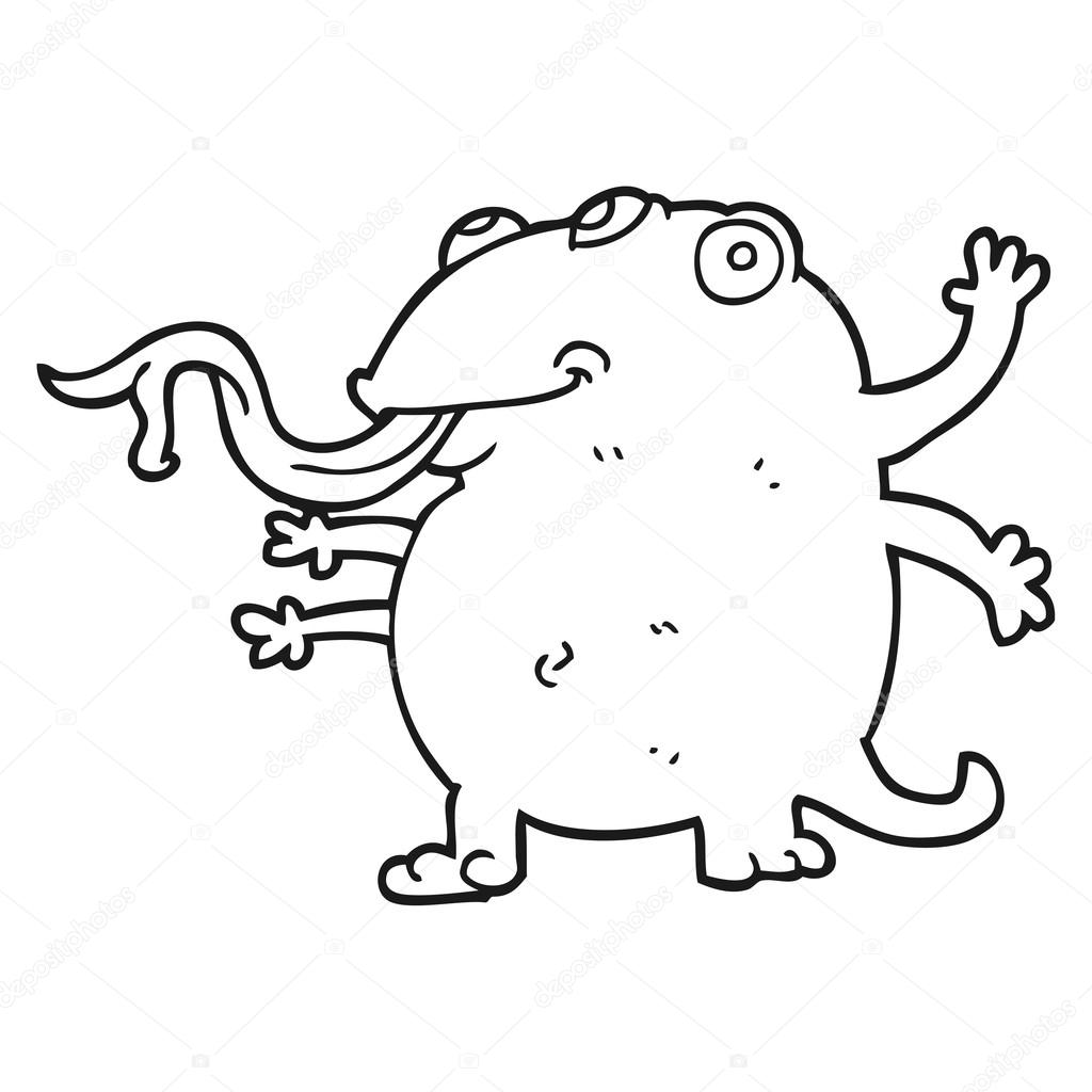 1024x1024 Black And White Cartoon Alien Stock Vector Lineartestpilot