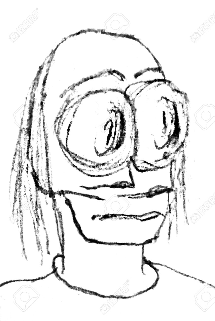 872x1300 Pencil Drawing Raster Rough Illustration Of A Kind Of An Alien