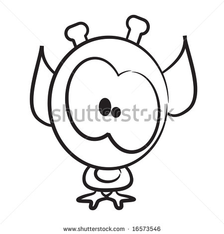 450x470 Cute Alien Drawing