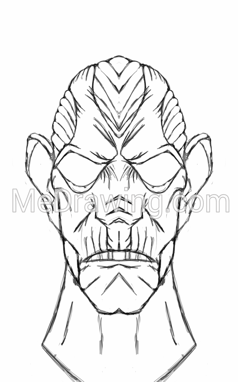 800x1280 Alien Head Pencil Sketch