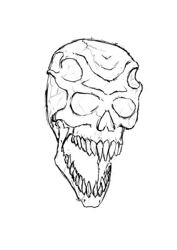 566x800 Drawn Skull Alien