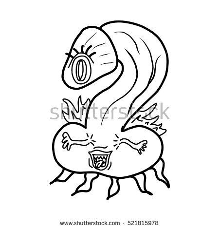 450x470 Prissy Ideas Alien Outline Cartoon Funny Crazy Monster Stock