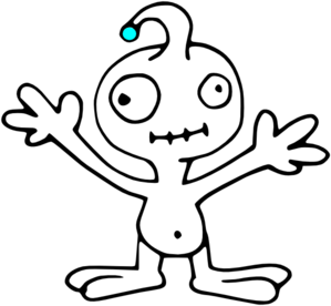 299x276 Alien Outline Clip Art