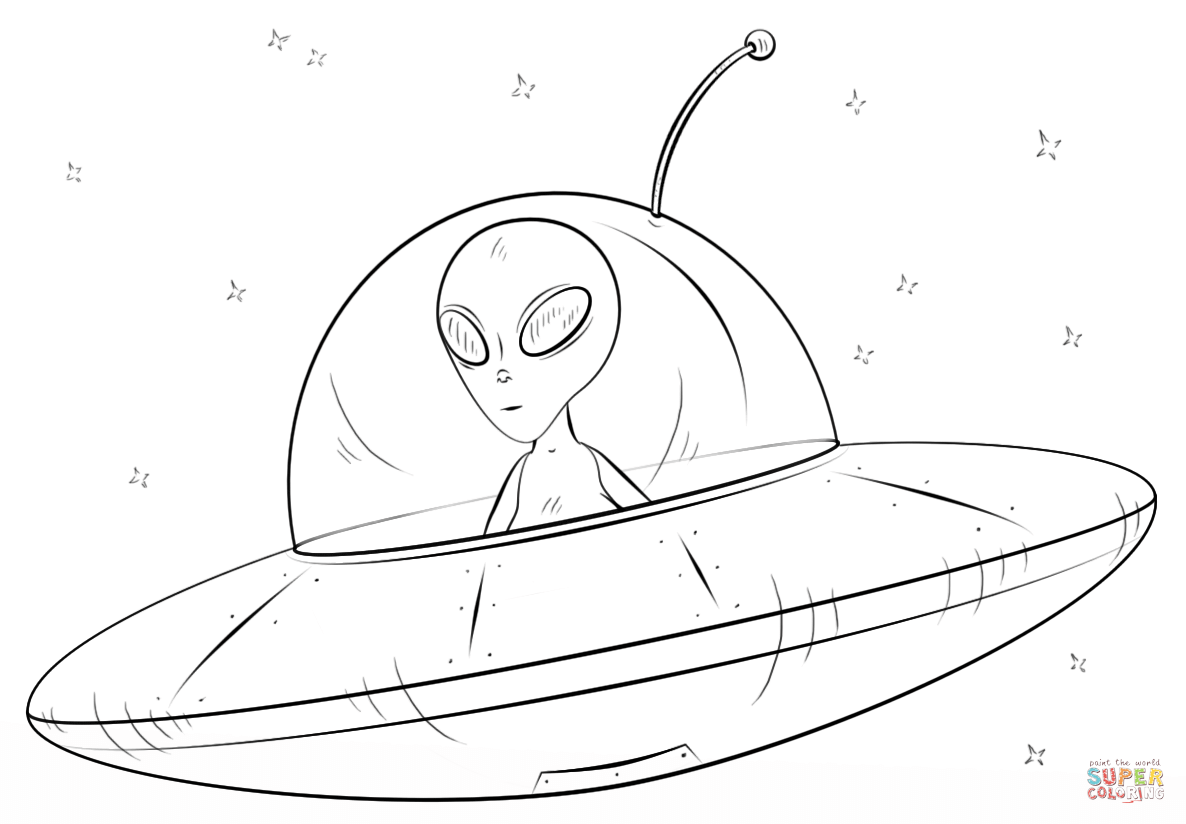1186x824 Mysterious Alien Spaceship Coloring Pages