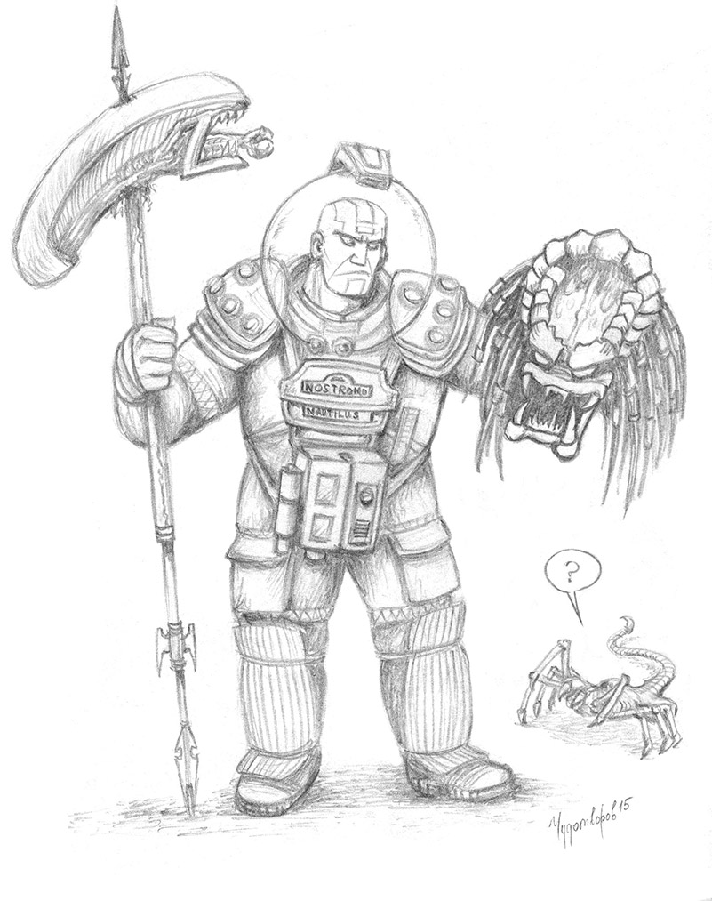 801x1013 Nautilus Vs Alien Vs Predator (Fan Art) By Ser Joe