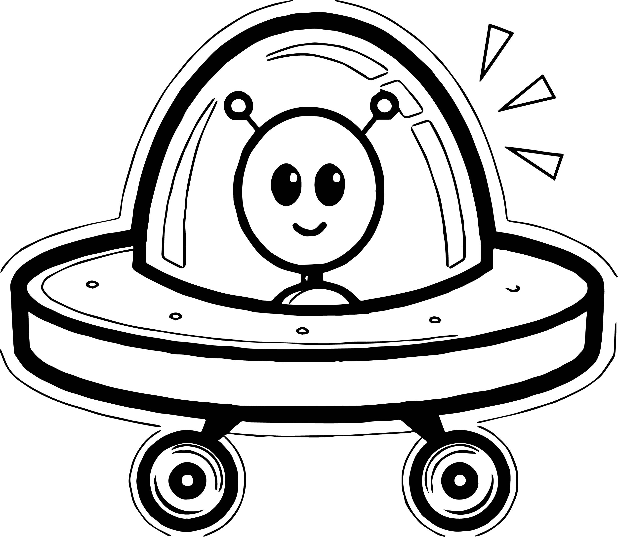 2487x2162 Happy Kid Alien Drawing Vehicle Coloring Page Wecoloringpage