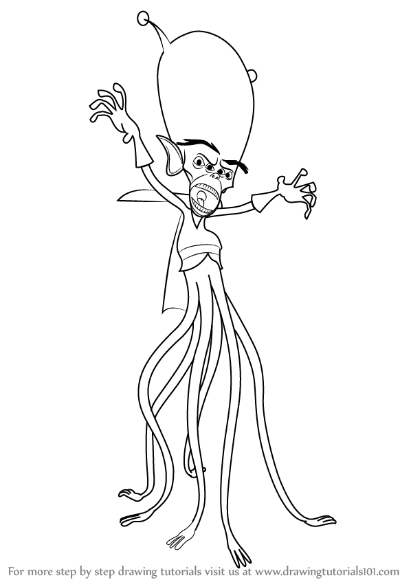 598x844 Learn How To Draw Gallaxhar From Monsters Vs. Aliens (Monsters Vs