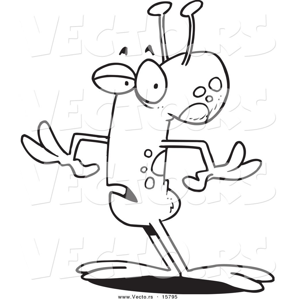1024x1044 Vector Of A Cartoon Strange Alien