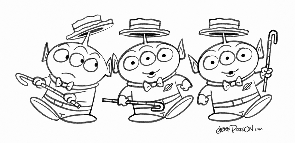 1024x496 Three Toy Story Aliens Another Piece For The Cartoon Art